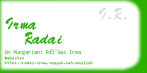 irma radai business card